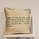 Keepsake Cushions, Memory Cushions, Personalised Remembrance Cushions in Surrey, UK